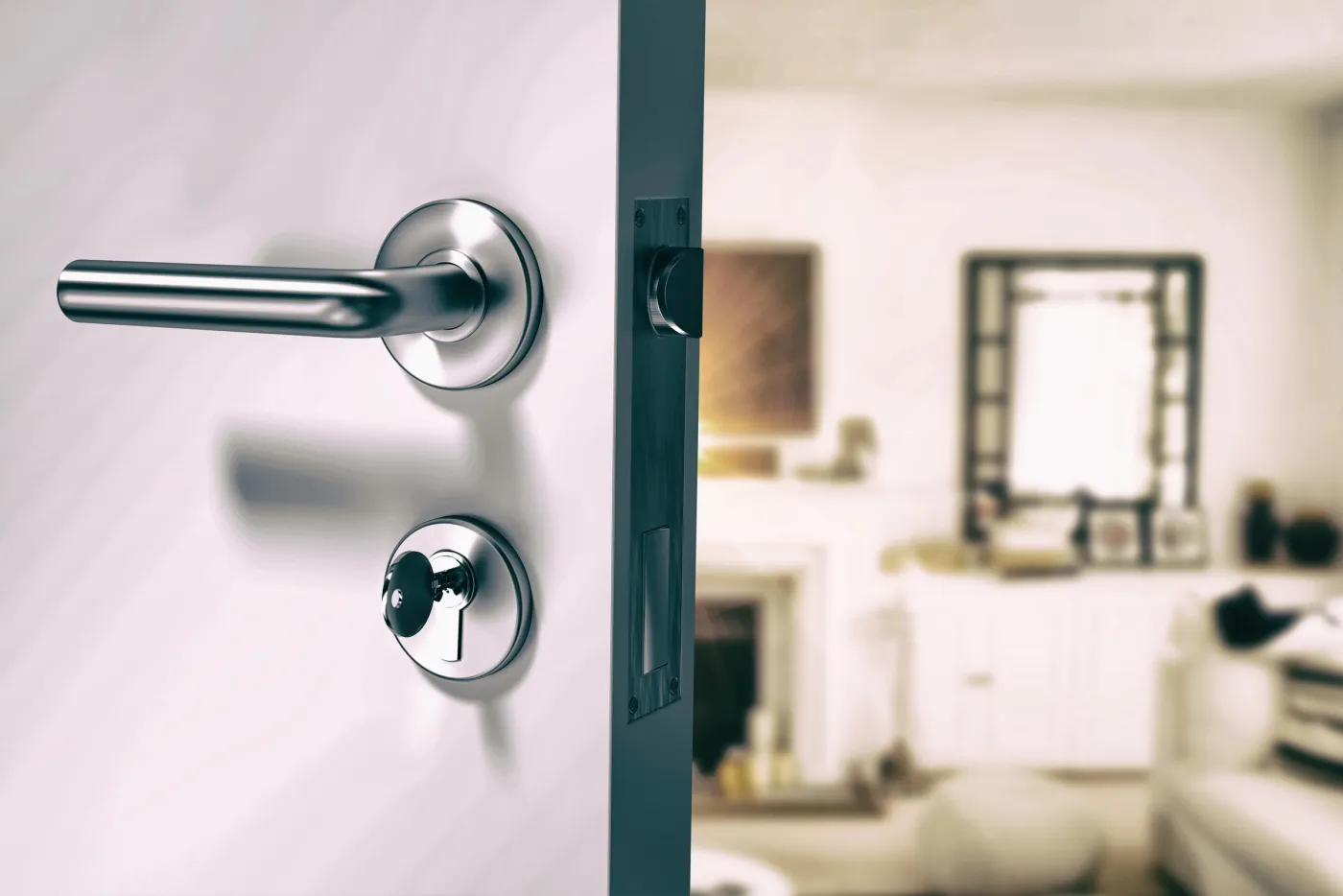 Porte blindée à poignée laiton et serrure multipoints sécurisée à Saint-Cloud